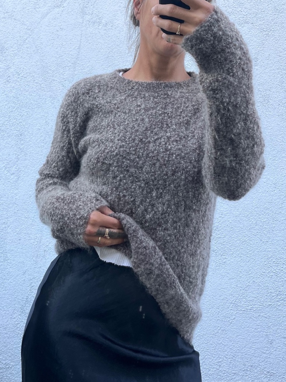 90s made in Italy mohair sweater Tweeds beige gray brown boucle xs s m wool